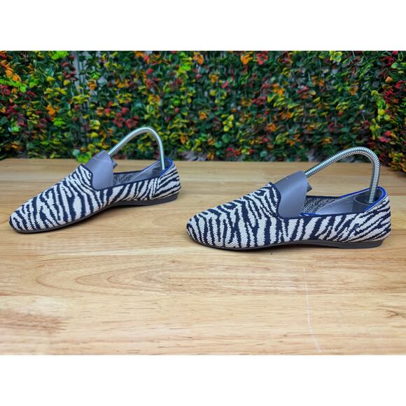 Rothy’s The Loafer Slip On Shoes Flats Zebra Animal Print Black White Womens 5 - Picture 5 of 10